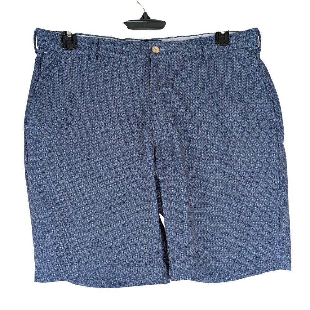Peter Millar Shorts Mens 36 Navy Blue Crown Crafted Geometric Stretch MS21EB503